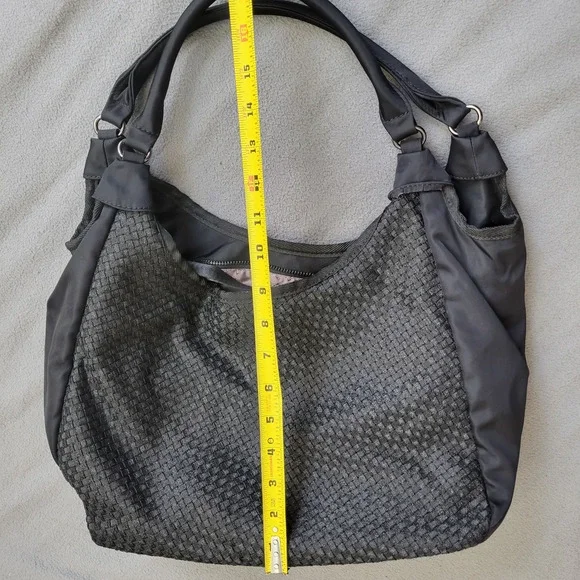 ZEE ALEXIS Purse Black Woven Boho Handbag Crossbody Strap Textured Tote Casual - Picture 5 of 14